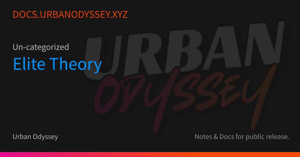 Image for Elite Theory